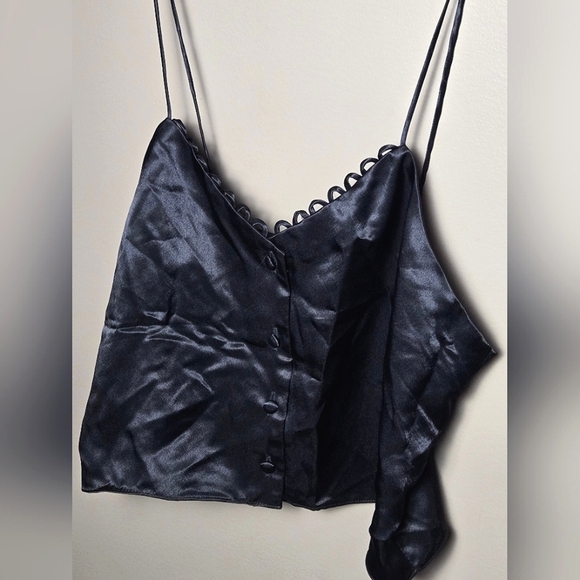 Vintage Y2K Beth Michaels Satin Whimsygoth Soft Grunge Cropped Cami, Small - Picture 2 of 3